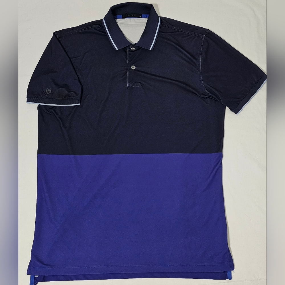 Greyson Golf Polo Shirt Men’s Medium Navy Purple Colorblock Performance